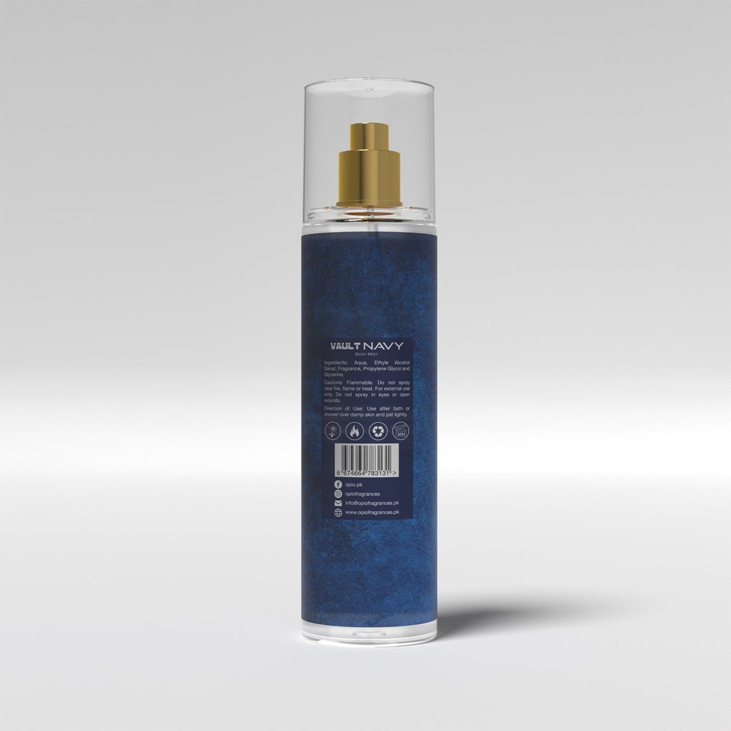Opio Vault Navy – Body Mist | 250ml | Crisp & Refreshing Fragrance